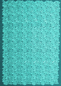 Abstract Turquoise Contemporary Rug, con1059turq