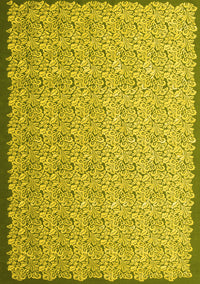 Abstract Yellow Contemporary Rug, con1059yw