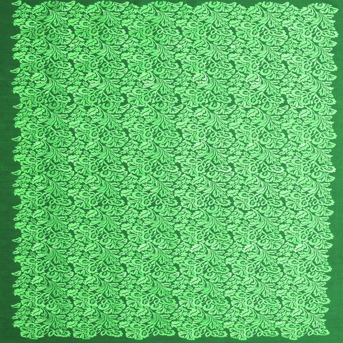 Serging Thickness of Abstract Green Contemporary Rug, con1059grn