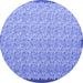 Round Machine Washable Abstract Blue Contemporary Rug, wshcon1059blu
