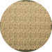 Round Machine Washable Abstract Brown Contemporary Rug, wshcon1059brn