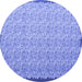 Round Abstract Blue Contemporary Rug, con1059blu