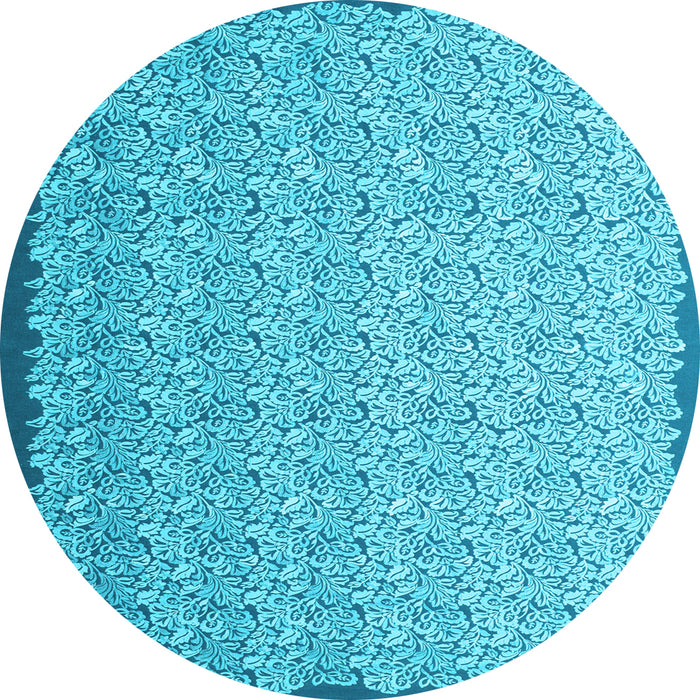 Round Abstract Light Blue Contemporary Rug, con1059lblu