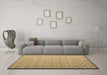 Machine Washable Abstract Brown Contemporary Rug in a Living Room,, wshcon1059brn