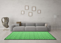 Machine Washable Abstract Emerald Green Contemporary Rug, wshcon1059emgrn