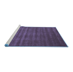 Sideview of Machine Washable Abstract Blue Contemporary Rug, wshcon105blu