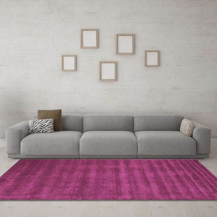 Machine Washable Abstract Purple Contemporary Area Rugs in a Living Room, wshcon105pur