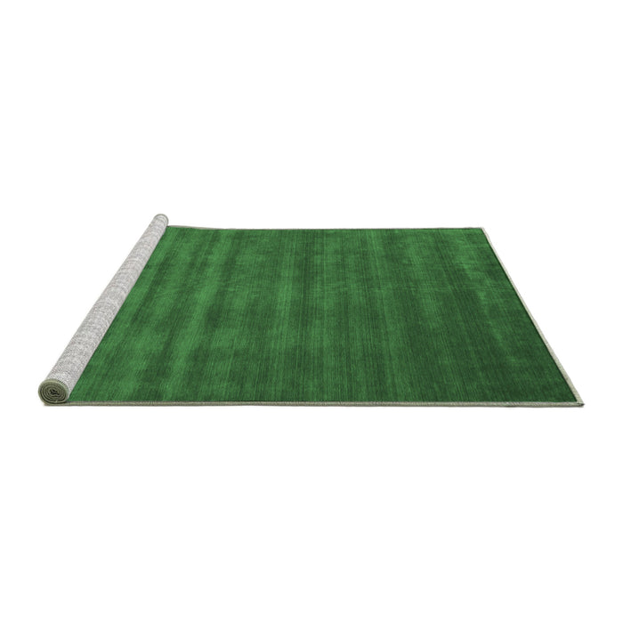 Sideview of Machine Washable Abstract Emerald Green Contemporary Area Rugs, wshcon105emgrn