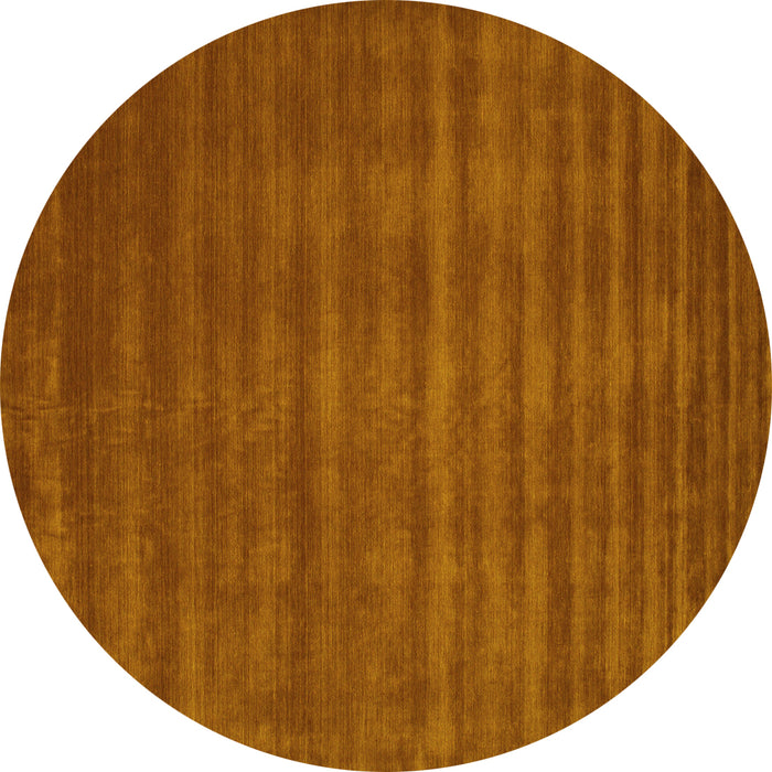 Round Machine Washable Abstract Yellow Contemporary Rug, wshcon105yw