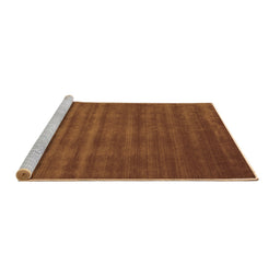 Sideview of Machine Washable Abstract Brown Contemporary Rug, wshcon105brn