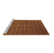 Sideview of Machine Washable Abstract Brown Contemporary Rug, wshcon105brn