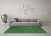 Machine Washable Abstract Emerald Green Contemporary Area Rugs in a Living Room,, wshcon105emgrn
