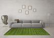 Machine Washable Abstract Green Contemporary Area Rugs in a Living Room,, wshcon105grn