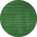 Round Abstract Emerald Green Contemporary Rug, con105emgrn