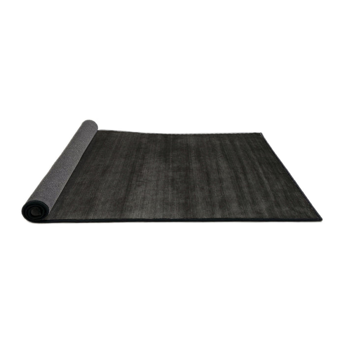 Thickness of Contemporary Charcoal Black Modern Rug, con106