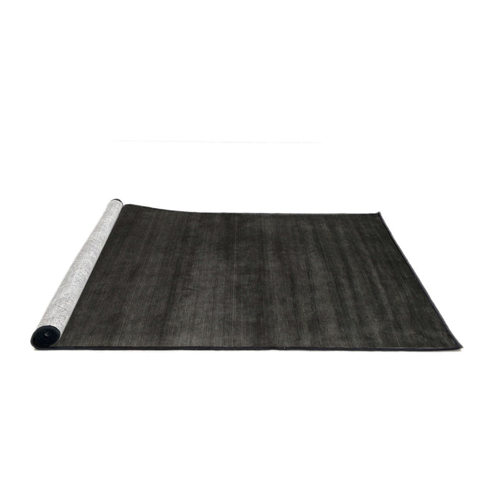 Serging Thickness of Machine Washable Contemporary Charcoal Black Rug, wshcon106