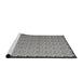 Serging Thickness of Machine Washable Contemporary Silver Gray Rug, wshcon1060