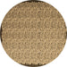 Round Machine Washable Abstract Brown Contemporary Rug, wshcon1060brn