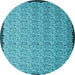 Round Machine Washable Abstract Light Blue Contemporary Rug, wshcon1060lblu