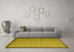 Machine Washable Abstract Yellow Contemporary Rug in a Living Room, wshcon1060yw