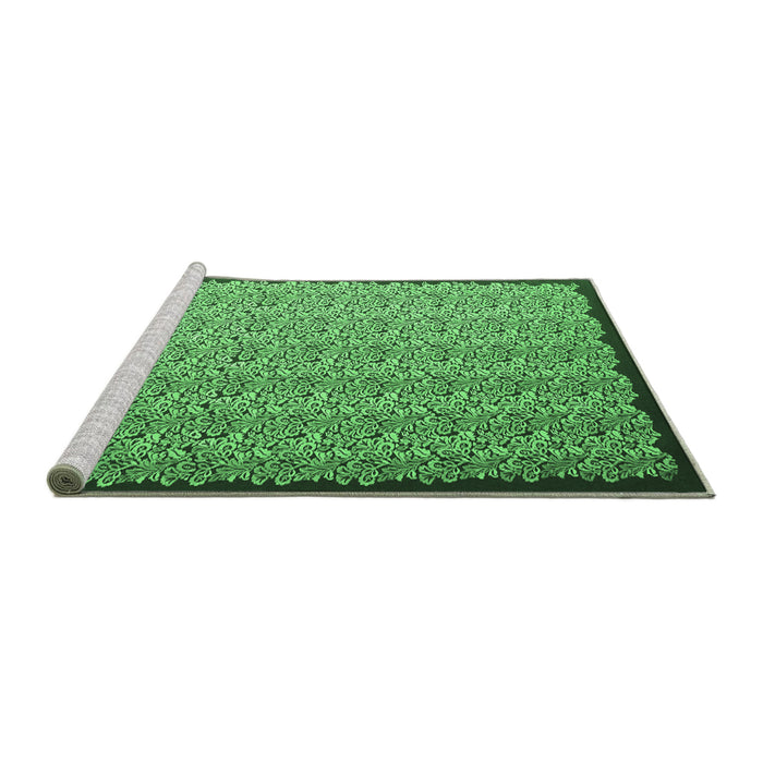 Sideview of Machine Washable Abstract Emerald Green Contemporary Area Rugs, wshcon1060emgrn
