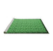 Sideview of Machine Washable Abstract Emerald Green Contemporary Area Rugs, wshcon1060emgrn