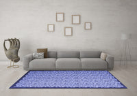 Machine Washable Abstract Blue Contemporary Rug, wshcon1060blu