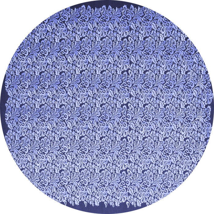 Round Abstract Blue Contemporary Rug, con1060blu