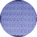 Round Abstract Blue Contemporary Rug, con1060blu