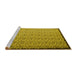 Sideview of Machine Washable Abstract Yellow Contemporary Rug, wshcon1060yw