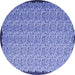 Round Machine Washable Abstract Blue Contemporary Rug, wshcon1060blu