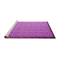 Sideview of Machine Washable Abstract Pink Contemporary Rug, wshcon1060pnk