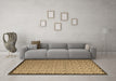 Machine Washable Abstract Brown Contemporary Rug in a Living Room,, wshcon1060brn