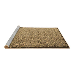 Sideview of Machine Washable Abstract Brown Contemporary Rug, wshcon1060brn