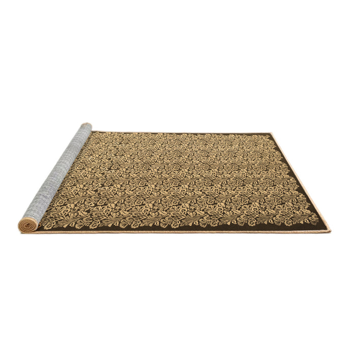 Sideview of Machine Washable Abstract Brown Contemporary Rug, wshcon1060brn