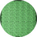 Round Abstract Emerald Green Contemporary Rug, con1060emgrn