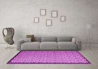 Machine Washable Abstract Pink Contemporary Rug, wshcon1060pnk