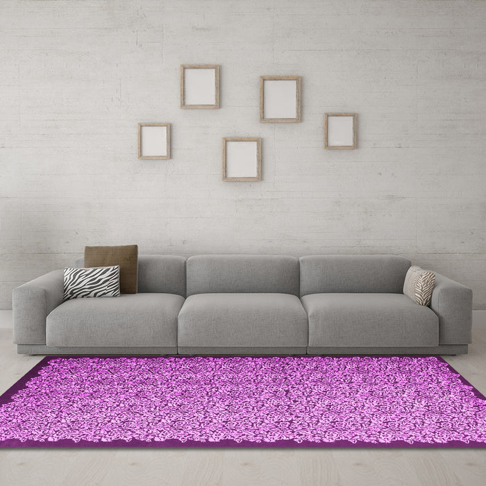 Machine Washable Abstract Pink Contemporary Rug in a Living Room, wshcon1060pnk