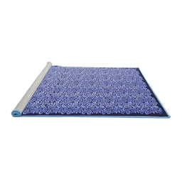 Sideview of Machine Washable Abstract Blue Contemporary Rug, wshcon1060blu