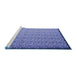 Sideview of Machine Washable Abstract Blue Contemporary Rug, wshcon1060blu