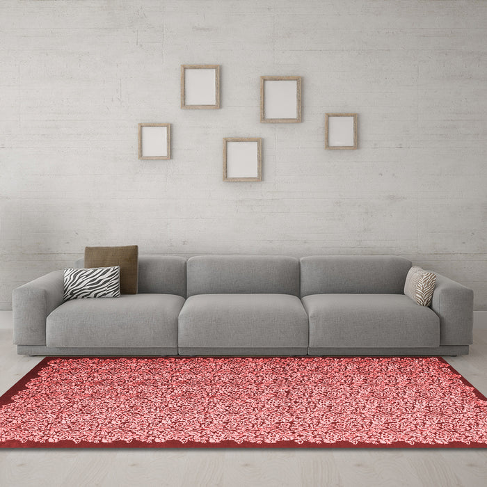 Contemporary Red Washable Rugs