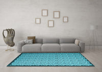 Machine Washable Abstract Light Blue Contemporary Rug, wshcon1060lblu