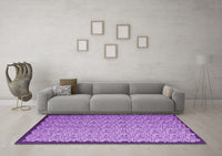 Machine Washable Abstract Purple Contemporary Rug, wshcon1060pur