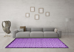 Machine Washable Abstract Purple Contemporary Area Rugs in a Living Room, wshcon1060pur