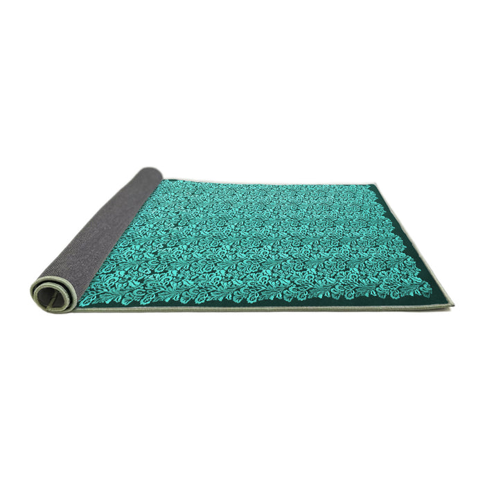 Sideview of Abstract Turquoise Contemporary Rug, con1060turq