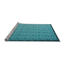Sideview of Machine Washable Abstract Light Blue Contemporary Rug, wshcon1060lblu