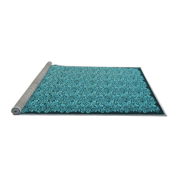 Sideview of Machine Washable Abstract Light Blue Contemporary Rug, wshcon1060lblu