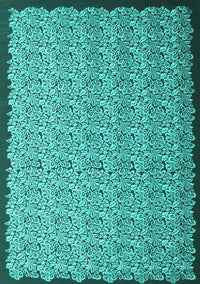 Abstract Turquoise Contemporary Rug, con1060turq