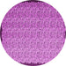 Round Machine Washable Abstract Pink Contemporary Rug, wshcon1060pnk