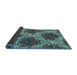 Thickness of Contemporary Deep Turquoise Green Modern Rug, con1061